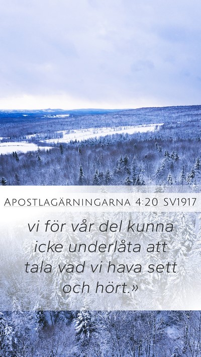 Apostlagärningarna 4:20 SV1917 Bible Verse Image