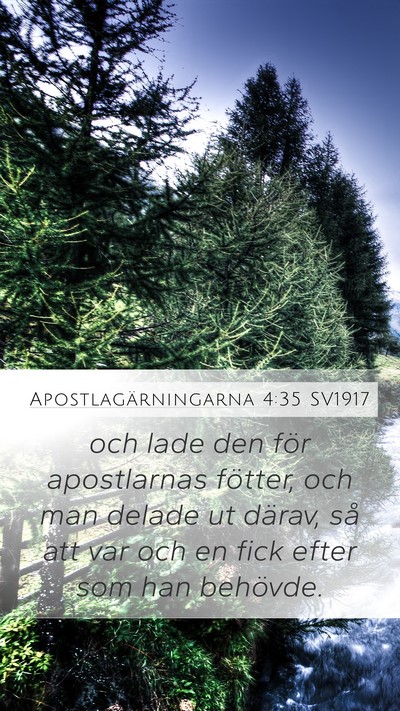 Apostlagärningarna 4:35 SV1917 Bible Verse Image