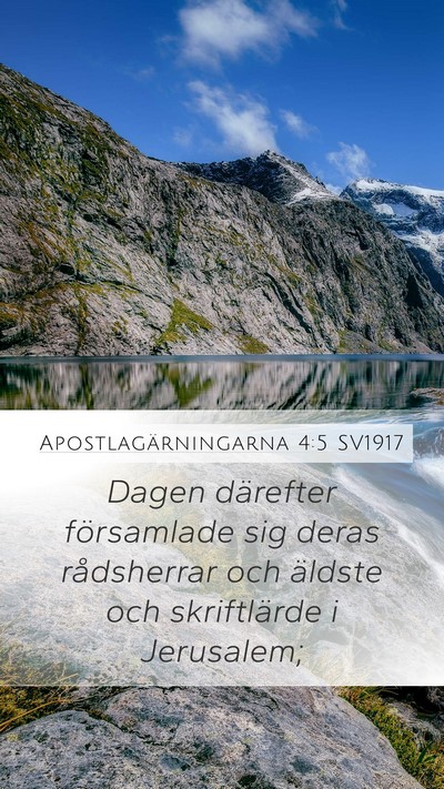 Apostlagärningarna 4:5 SV1917 Bible Verse Image