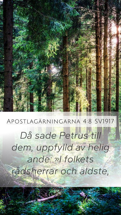 Apostlagärningarna 4:8 SV1917 Bible Verse Image