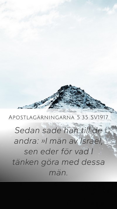 Apostlagärningarna 5:35 SV1917 Bible Verse Image