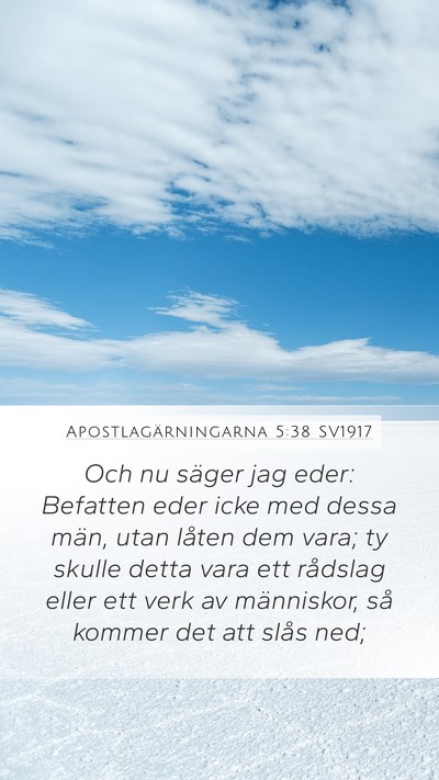 Apostlagärningarna 5:38 SV1917 Bible Verse Image
