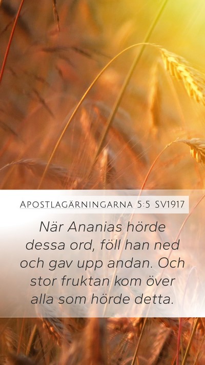 Apostlagärningarna 5:5 SV1917 Bible Verse Image