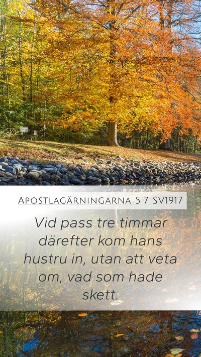 Apostlagärningarna 5:7 SV1917 Mobile Phone Wallpaper - Vid pass tre timmar därefter kom hans hustru in, - Mobile Bible Verse Wallpaper