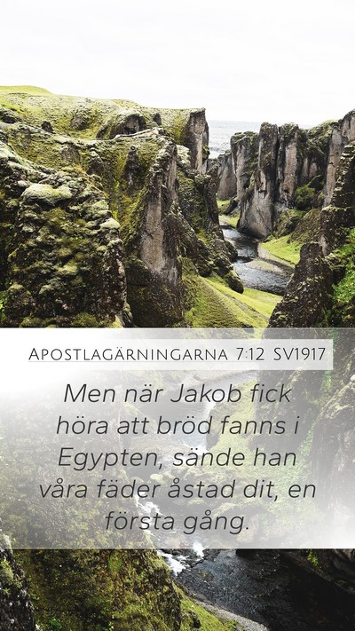 Apostlagärningarna 7:12 SV1917 Bible Verse Image