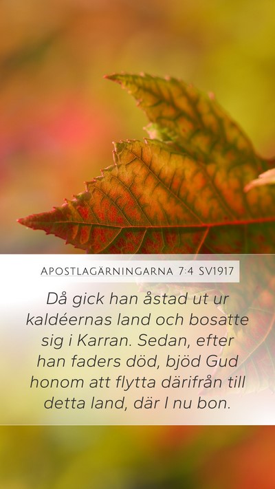 Apostlagärningarna 7:4 SV1917 Bible Verse Image