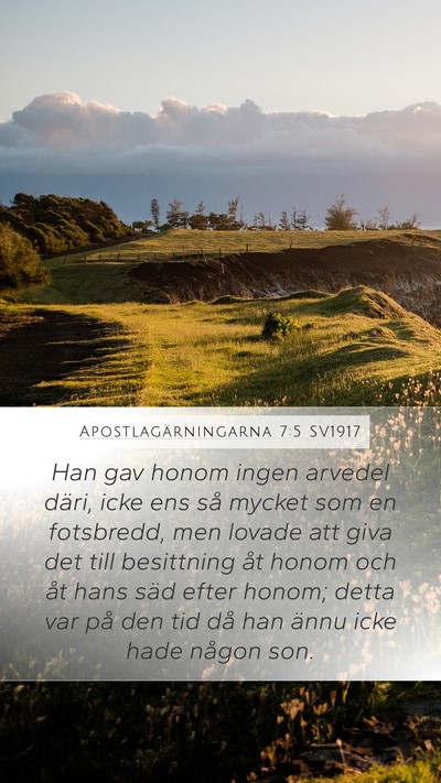Apostlagärningarna 7:5 SV1917 Bible Verse Image