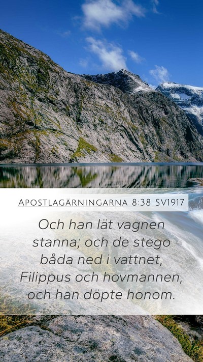 Apostlagärningarna 8:38 SV1917 Mobile Phone Wallpaper - Och han lät vagnen stanna; och de stego båda - Mobile Bible Verse Wallpaper