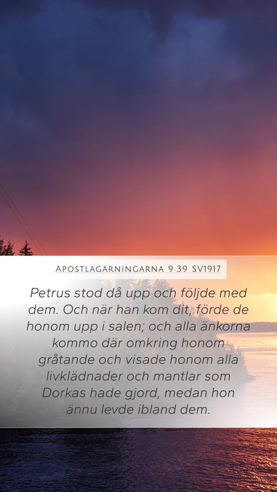 Apostlagärningarna 9:39 SV1917 Bible Verse Image