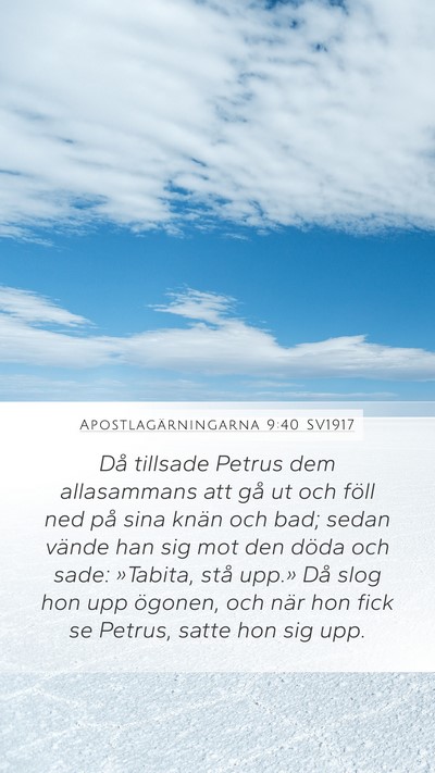 Apostlagärningarna 9:40 SV1917 Bible Verse Image