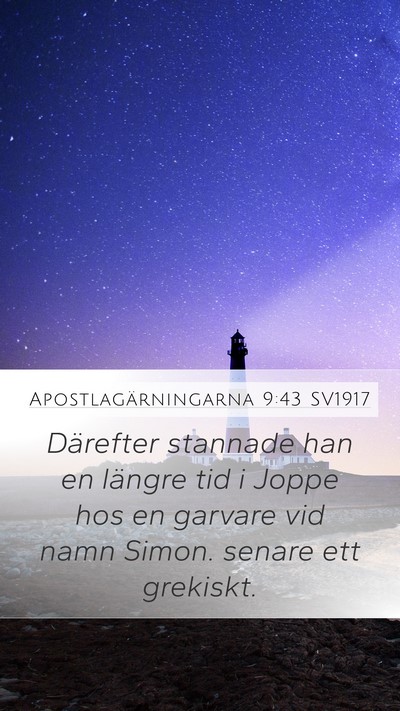 Apostlagärningarna 9:43 SV1917 Bible Verse Image
