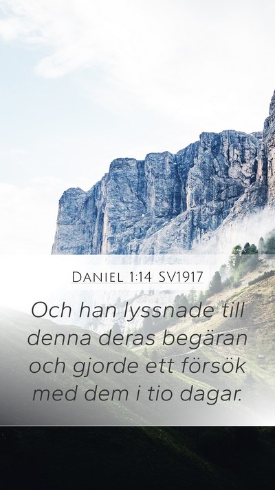 Daniel 1:14 SV1917 Mobile Phone Wallpaper - Och han lyssnade till denna deras begäran och - Mobile Bible Verse Wallpaper