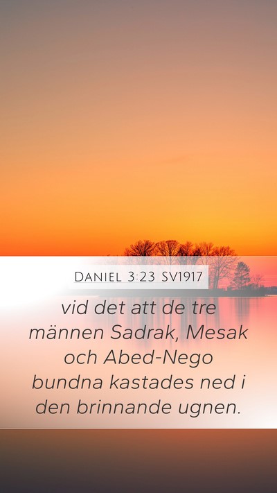 Daniel 3:23 SV1917 Mobile Phone Wallpaper - vid det att de tre männen Sadrak, Mesak och - Mobile Bible Verse Wallpaper