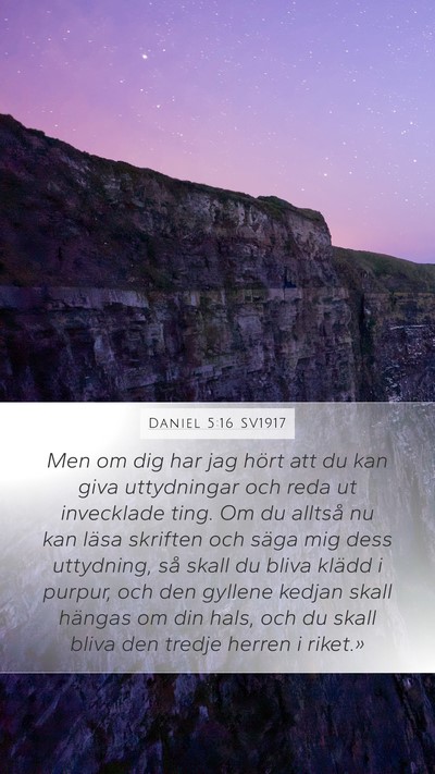 Daniel 5:16 SV1917 Bible Verse Image