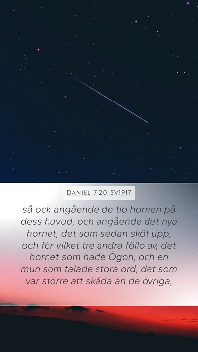 Daniel 7:20 SV1917 Bible Verse Image