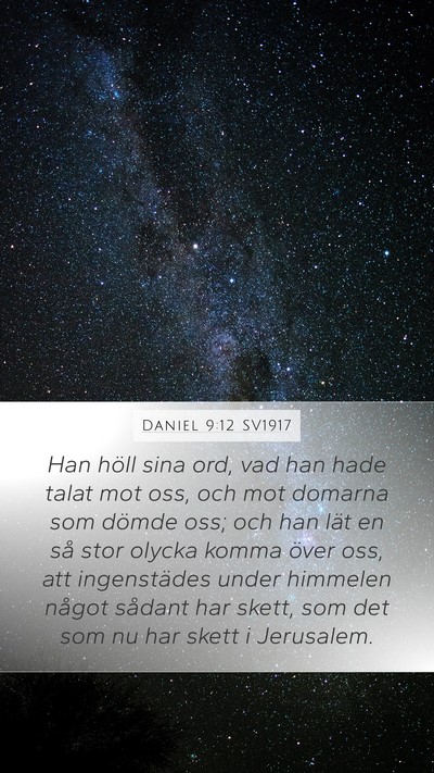 Daniel 9:12 SV1917 Bible Verse Image