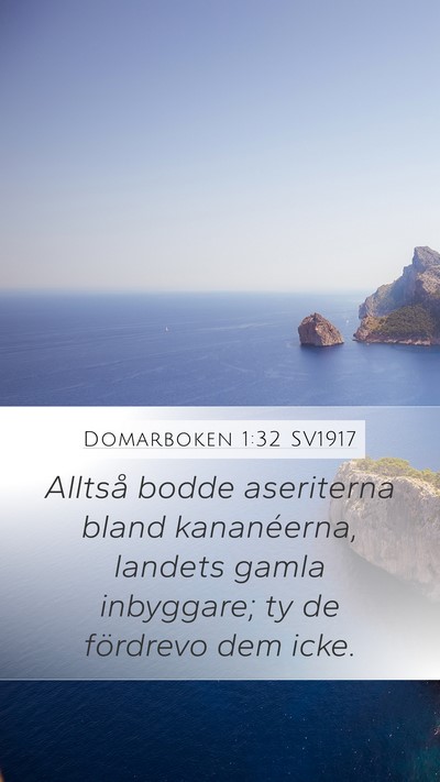 Domarboken 1:32 SV1917 Bible Verse Image