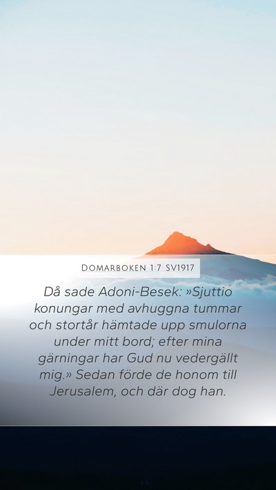 Domarboken 1:7 SV1917 Bible Verse Image