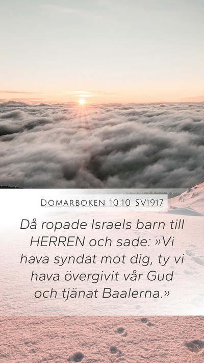 Domarboken 10:10 SV1917 Bible Verse Image