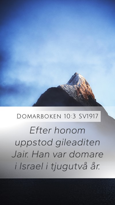 Domarboken 10:3 SV1917 Mobile Phone Wallpaper - Efter honom uppstod gileaditen Jair. Han var - Mobile Bible Verse Wallpaper