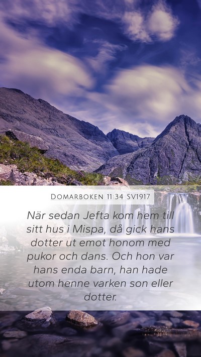 Domarboken 11:34 SV1917 Bible Verse Image