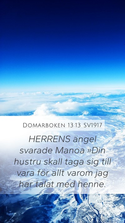 Domarboken 13:13 SV1917 Mobile Phone Wallpaper - HERRENS ängel svarade Manoa »Din hustru skall - Mobile Bible Verse Wallpaper