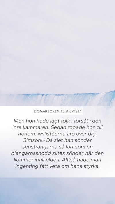 Domarboken 16:9 SV1917 Mobile Phone Wallpaper - Men hon hade lagt folk i försåt i den inre - Mobile Bible Verse Wallpaper