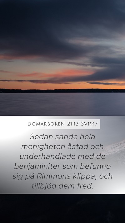 Domarboken 21:13 SV1917 Mobile Phone Wallpaper - Sedan sände hela menigheten åstad och - Mobile Bible Verse Wallpaper