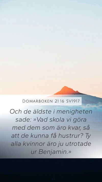 Domarboken 21:16 SV1917 Mobile Phone Wallpaper - Och de äldste i menigheten sade: »Vad skola vi - Mobile Bible Verse Wallpaper