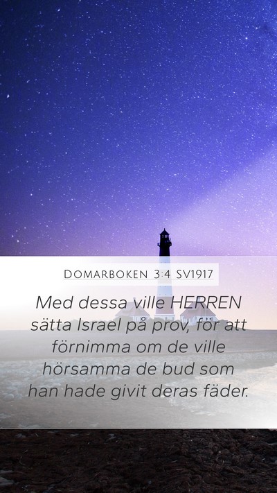 Domarboken 3:4 SV1917 Mobile Phone Wallpaper - Med dessa ville HERREN sätta Israel på prov, - Mobile Bible Verse Wallpaper