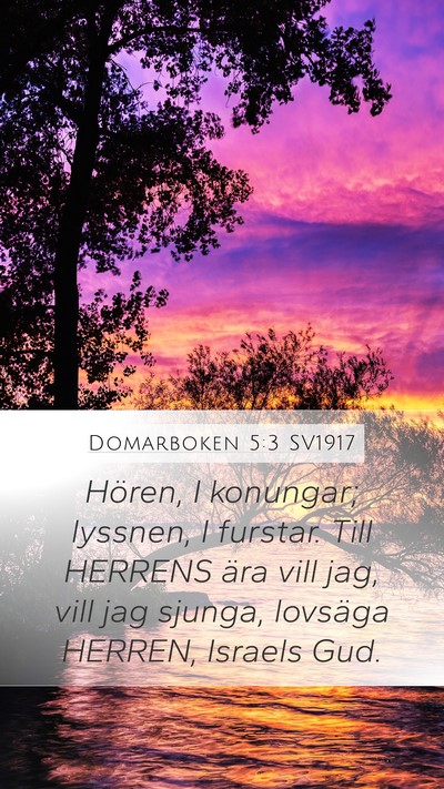 Domarboken 5:3 SV1917 Bible Verse Image