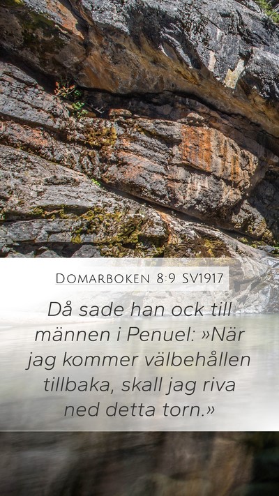 Domarboken 8:9 SV1917 Mobile Phone Wallpaper - Då sade han ock till männen i Penuel: »När - Mobile Bible Verse Wallpaper