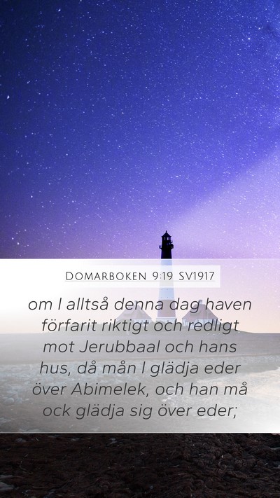 Domarboken 9:19 SV1917 Mobile Phone Wallpaper - om I alltså denna dag haven förfarit riktigt - Mobile Bible Verse Wallpaper