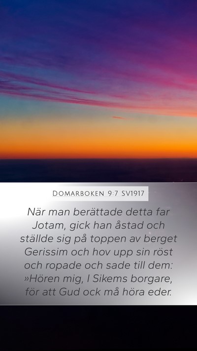 Domarboken 9:7 SV1917 Bible Verse Image