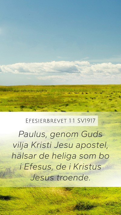 Efesierbrevet 1:1 SV1917 Bible Verse Image