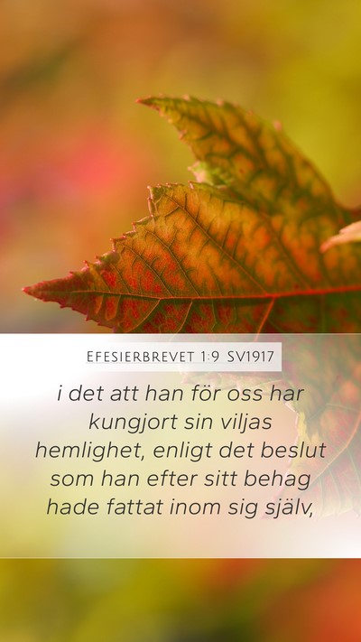 Efesierbrevet 1:9 SV1917 Bible Verse Image