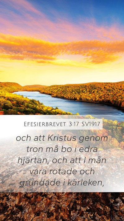 Efesierbrevet 3:17 SV1917 Bible Verse Image