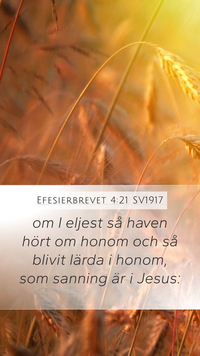 Efesierbrevet 4:21 SV1917 Bible Verse Image