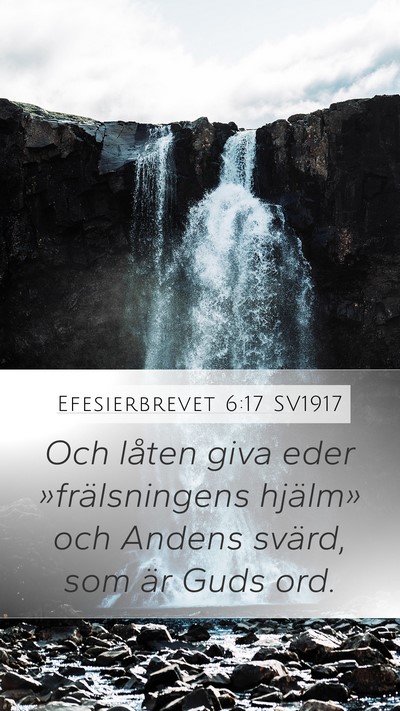 Efesierbrevet 6:17 SV1917 Bible Verse Image