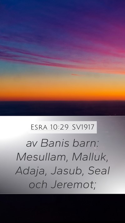 Esra 10:29 SV1917 Bible Verse Image