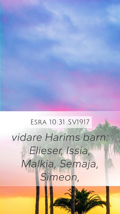 Esra 10:31 SV1917 Bible Verse Image