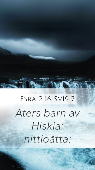 Esra 2:16 SV1917 Bible Verse Image
