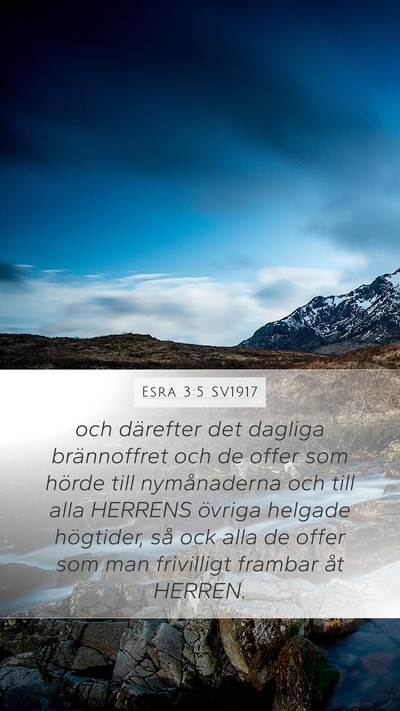 Esra 3:5 SV1917 Bible Verse Image
