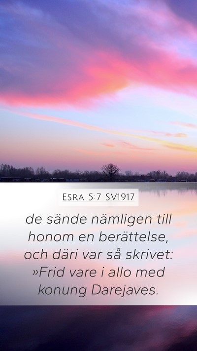 Esra 5:7 SV1917 Bible Verse Image