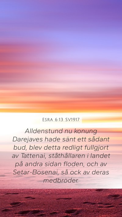 Esra 6:13 SV1917 Bible Verse Image