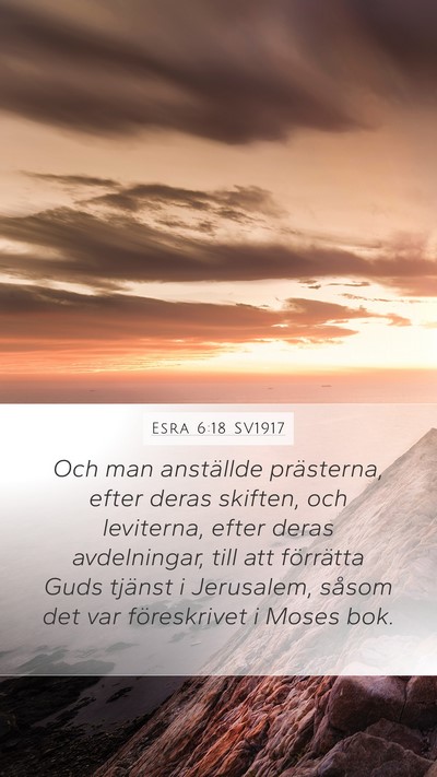 Esra 6:18 SV1917 Bible Verse Image