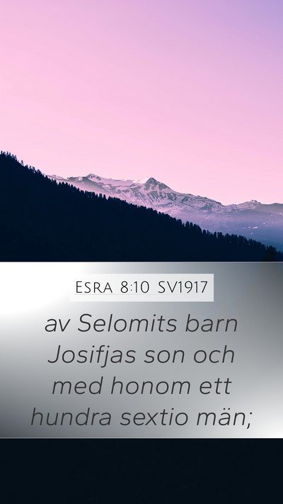 Esra 8:10 SV1917 Mobile Phone Wallpaper - av Selomits barn Josifjas son och med honom ett - Mobile Bible Verse Wallpaper