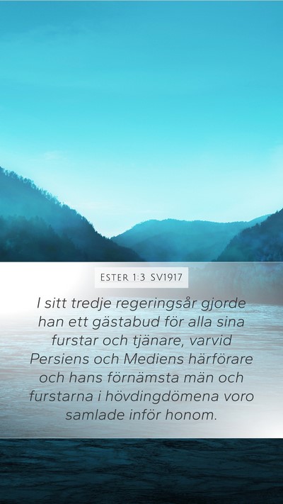 Ester 1:3 SV1917 Bible Verse Image