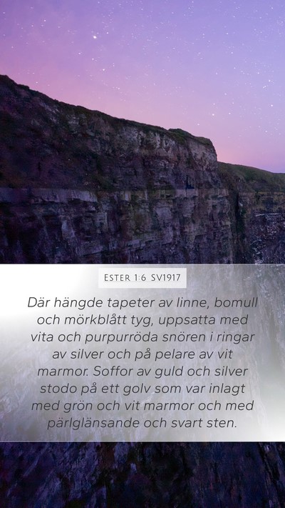 Ester 1:6 SV1917 Bible Verse Image