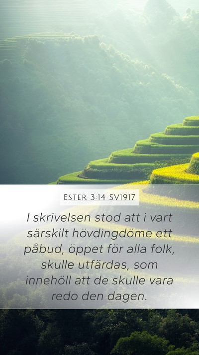 Ester 3:14 SV1917 Bible Verse Image